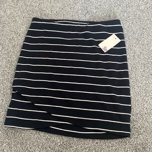 Black and White striped mini skirt